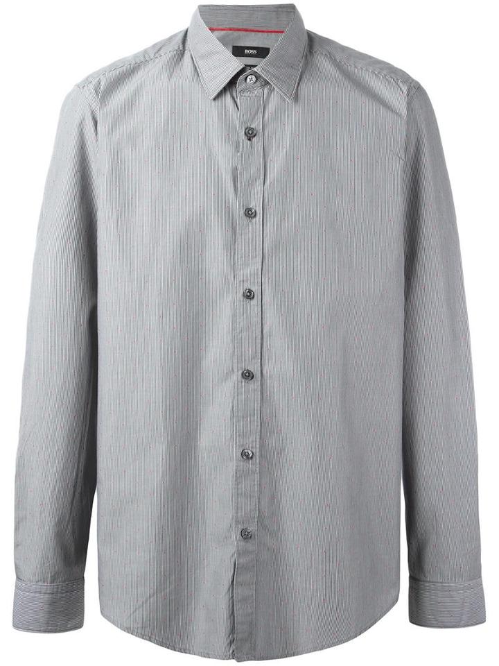 Boss Hugo Boss Patterned Long Sleeve Shirt, Men's, Size: Medium, Grey, Cotton