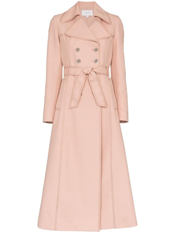 Giambattista Valli Belted Cotton-blend Trench Coat - Pink & Purple