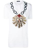 Embroidered Heart T-shirt - Women - Silk/cotton/linen/flax/glass - 40, White, Silk/cotton/linen/flax/glass, Dolce & Gabbana