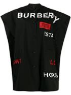 Burberry Logo Sleeveless Coat - Black