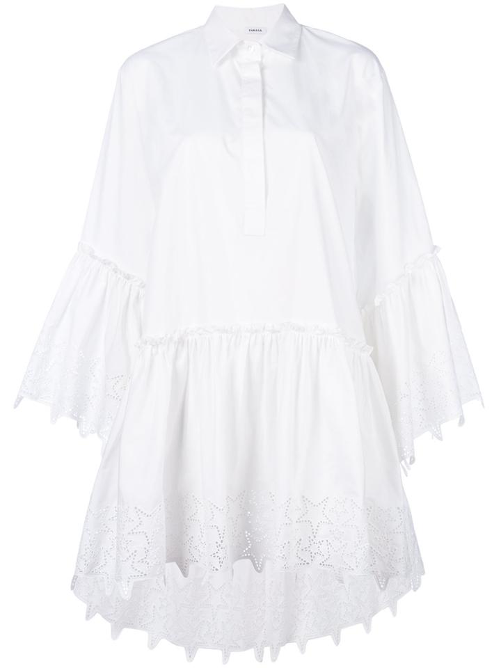 P.a.r.o.s.h. Perforated Star Shirt Dress - White