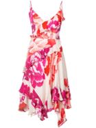 Josie Natori Peony Print Ruffle Dress - Pink