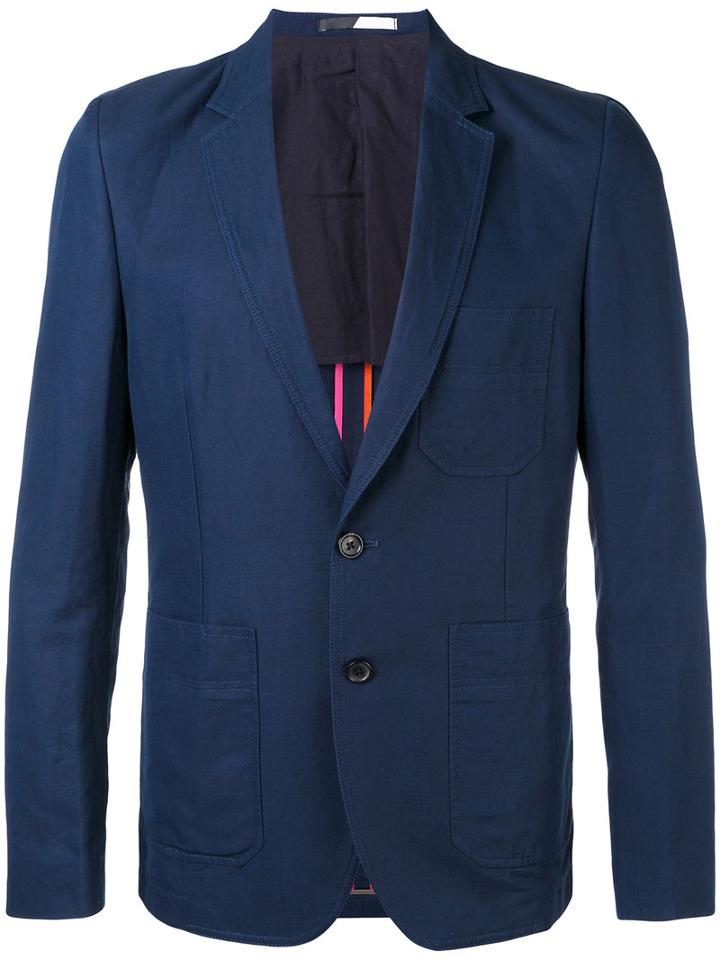 Ps By Paul Smith - Classic Blazer - Men - Cotton/linen/flax - 38, Blue, Cotton/linen/flax