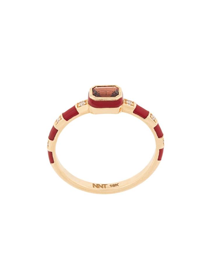 Nevernot Embellished Pendant Ring - Red