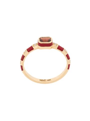 Nevernot Embellished Pendant Ring - Red