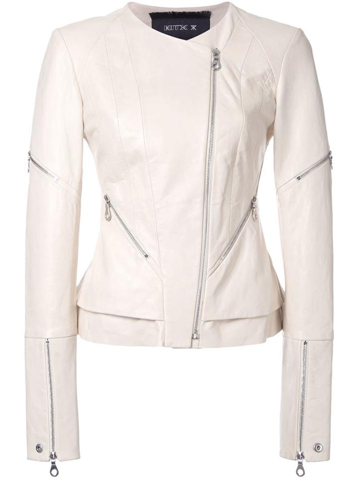 Kitx Biker Jacket, Women's, Size: 10, White, Lamb Skin