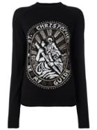 Christopher Kane - St Christopher Sweatshirt - Women - Nylon/polyester/mohair/metallic Fibre - M, Women's, Black, Nylon/polyester/mohair/metallic Fibre