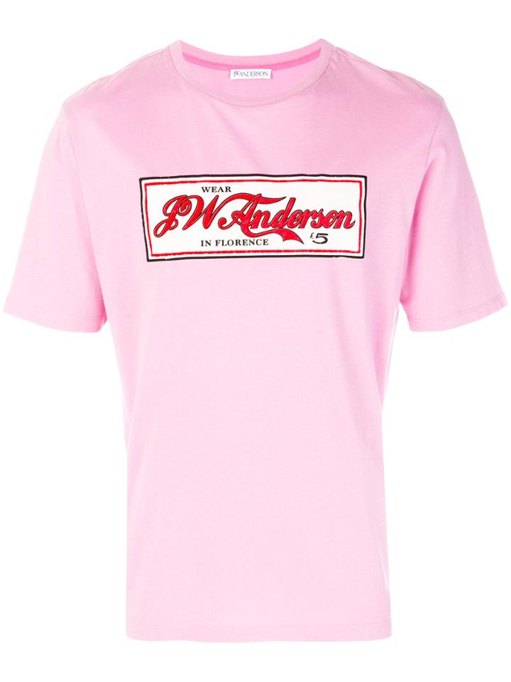 Jw Anderson Cola Logo T-shirt - Pink & Purple