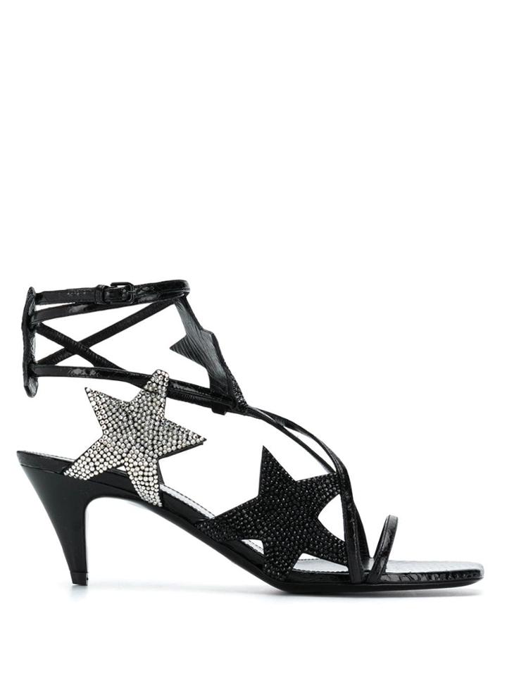 Saint Laurent Star Patch Sandals - Black