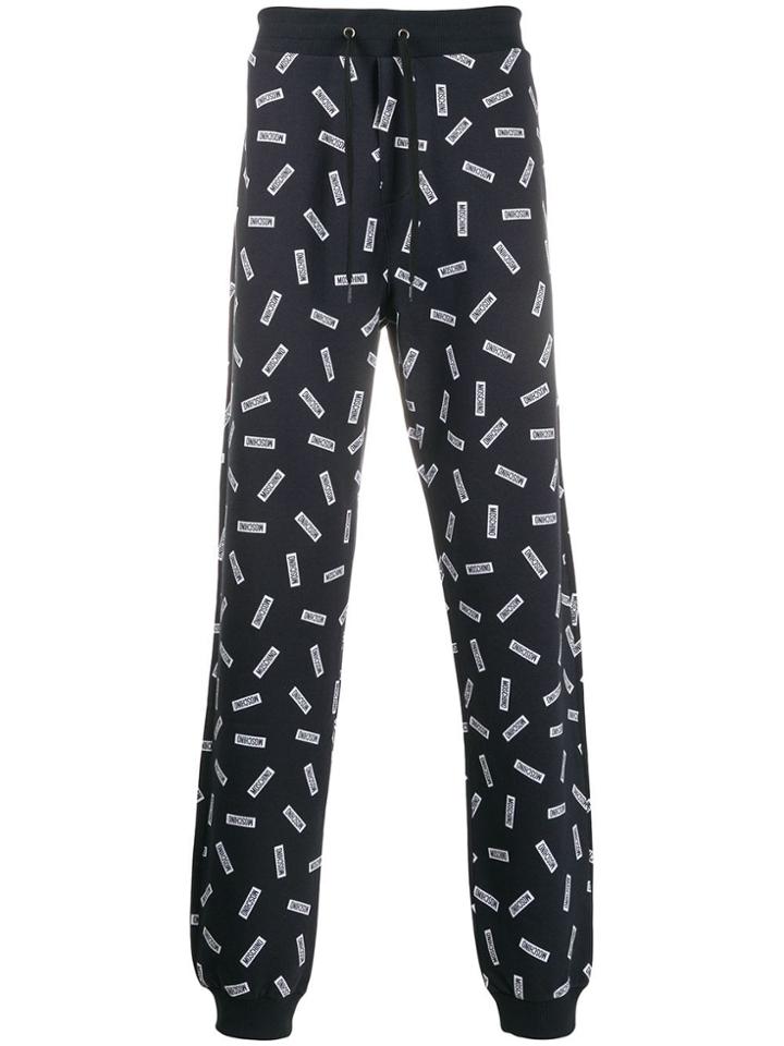 Moschino Logo Print Track Pants - Blue