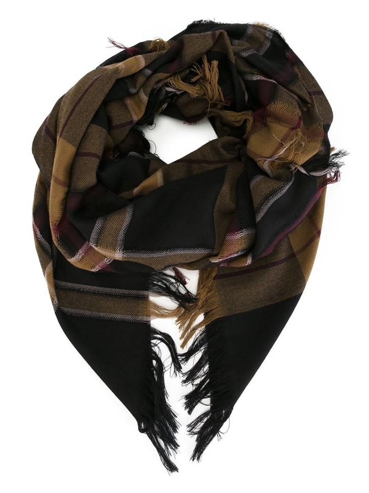 Faith Connexion Check Print Frayed Scarf