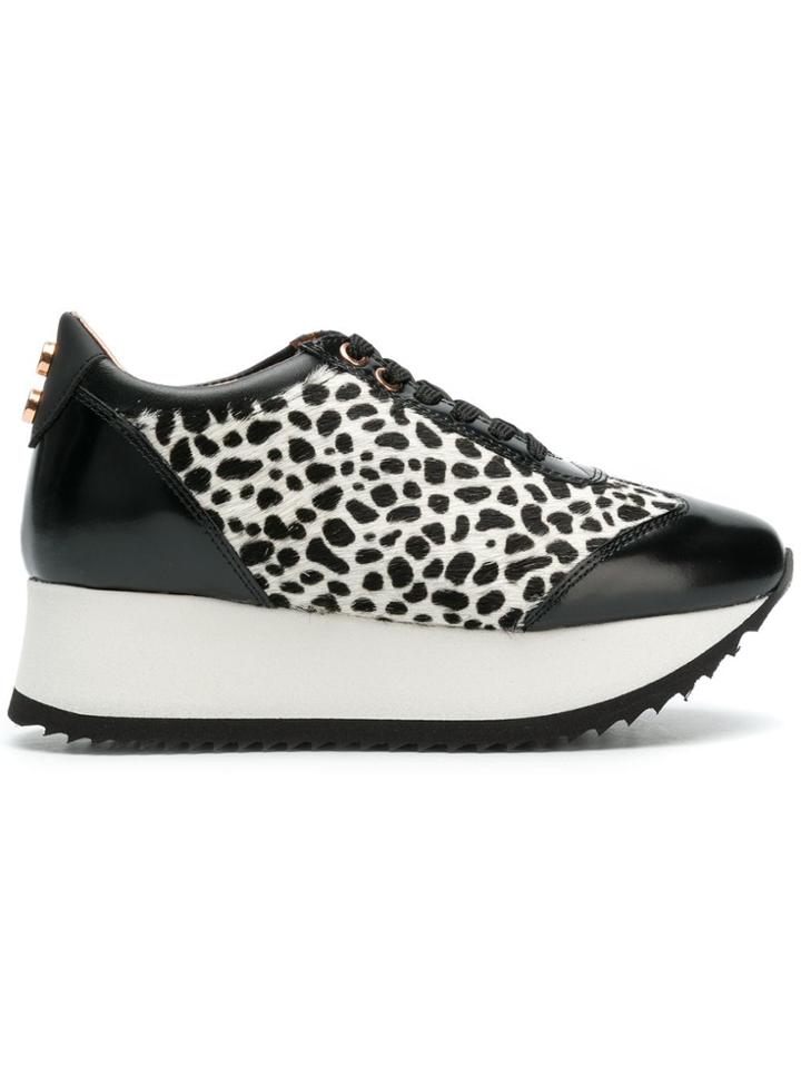 Alexander Smith Animal Printed Platform Sneakers - White