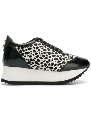 Alexander Smith Animal Printed Platform Sneakers - White