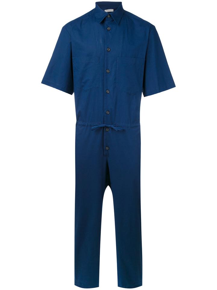Lucio Vanotti - Short Sleeve Jumpsuit - Men - Cotton/spandex/elastane - 3, Blue, Cotton/spandex/elastane