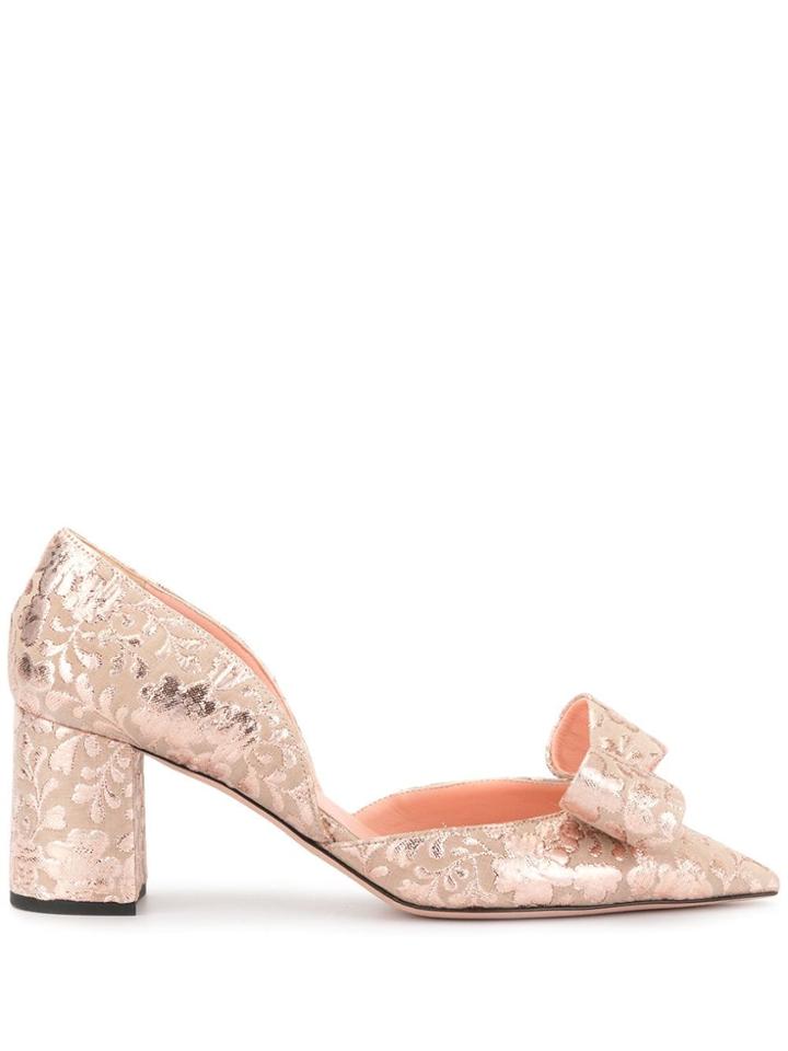 Rochas Brocade Block Heel Pumps - Pink