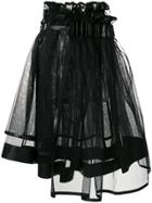 Comme Des Garçons Noir Kei Ninomiya Flared Midi Skirt - Black