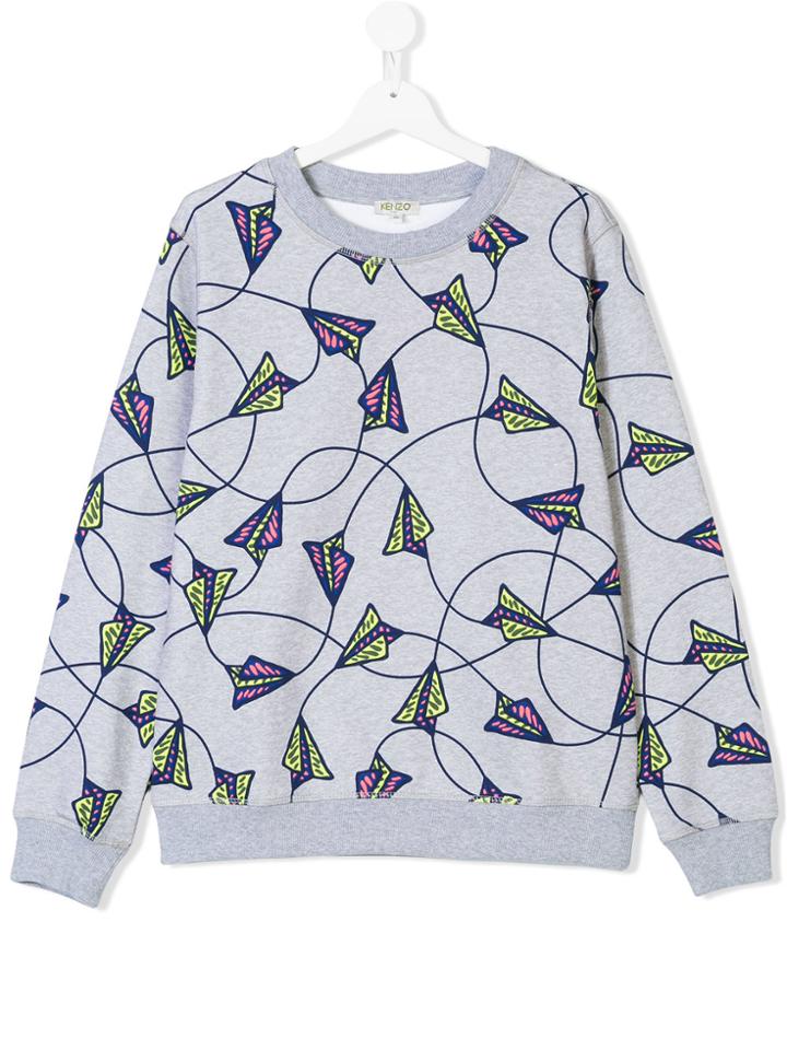 Kenzo Kids Paper Planes Print Sweatshirt - Grey