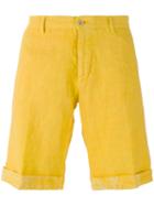Etro - Turn-up Hem Chino Shorts - Men - Linen/flax - 48, Yellow/orange, Linen/flax