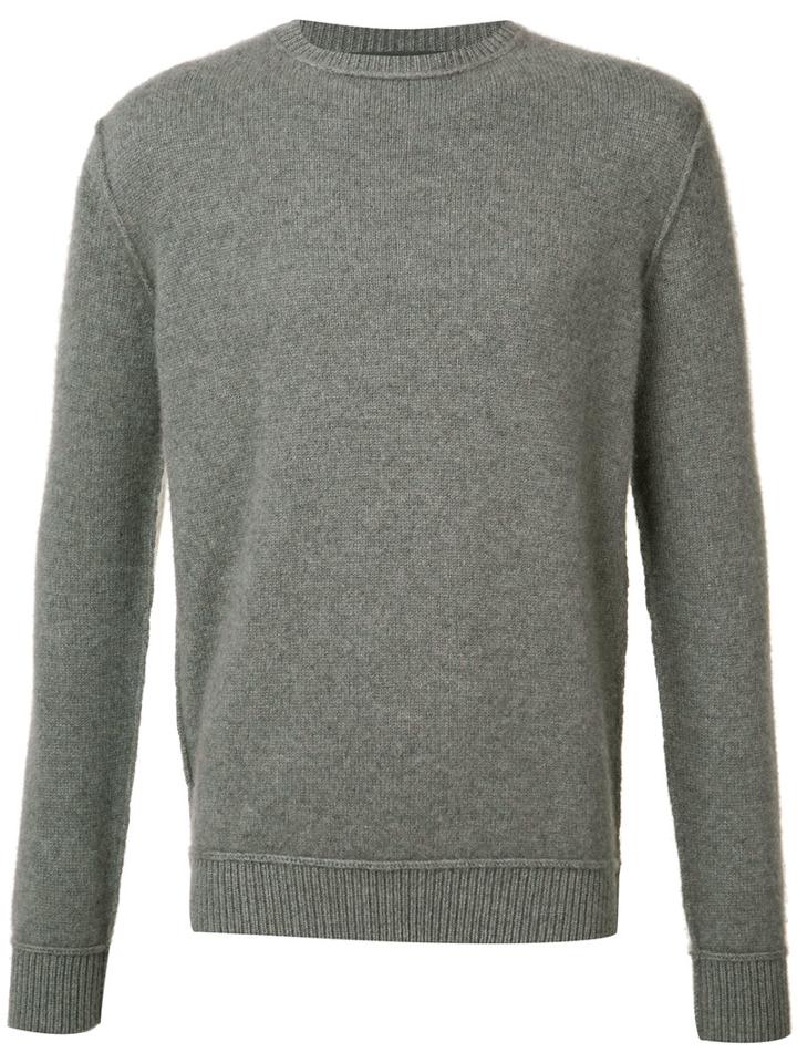 The Elder Statesman Cashmere Crew Neck Jumper, Adult Unisex, Size: Medium, Grey, Cashmere