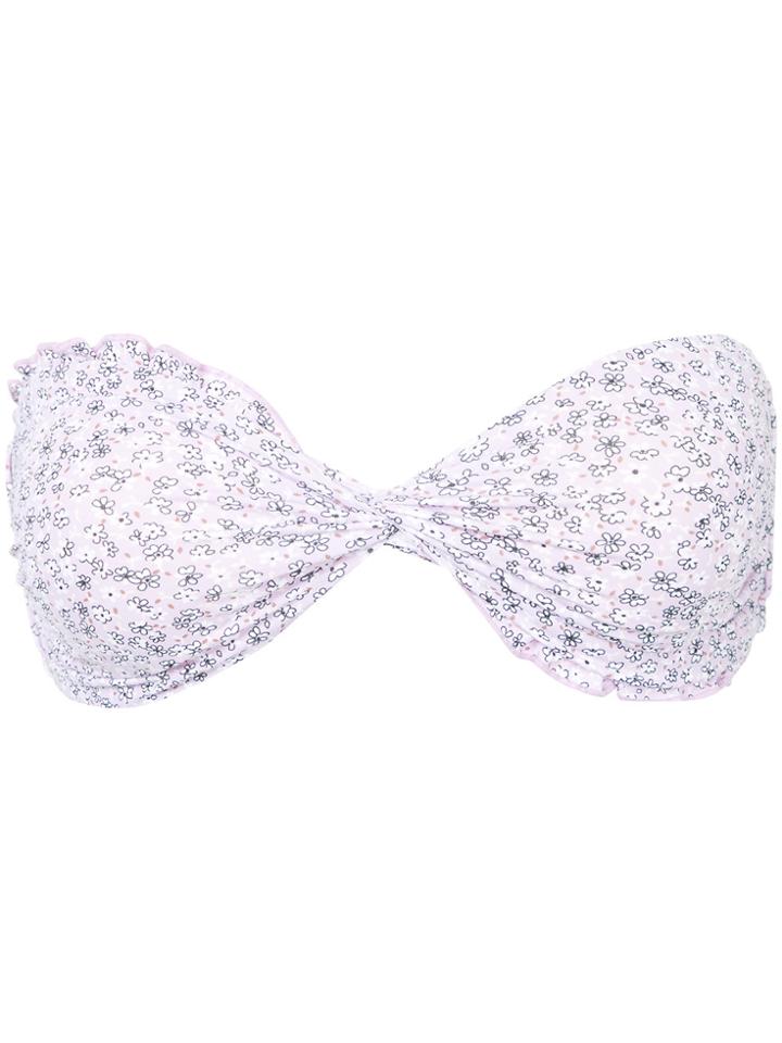 Peony Potpourri Twist Bandeau Top - Pink & Purple
