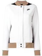 Nike Tri-colour Varsity Jacket, Women's, Size: Medium, White, Cotton/polyester
