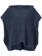 The Elder Statesman Malta Hooded Cape Sweater - Blue