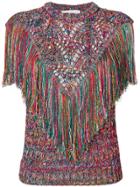 Circus Hotel Metallic Tassel Knit Top - Multicolour