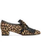 L'autre Chose Leopard Print Slippers - Brown