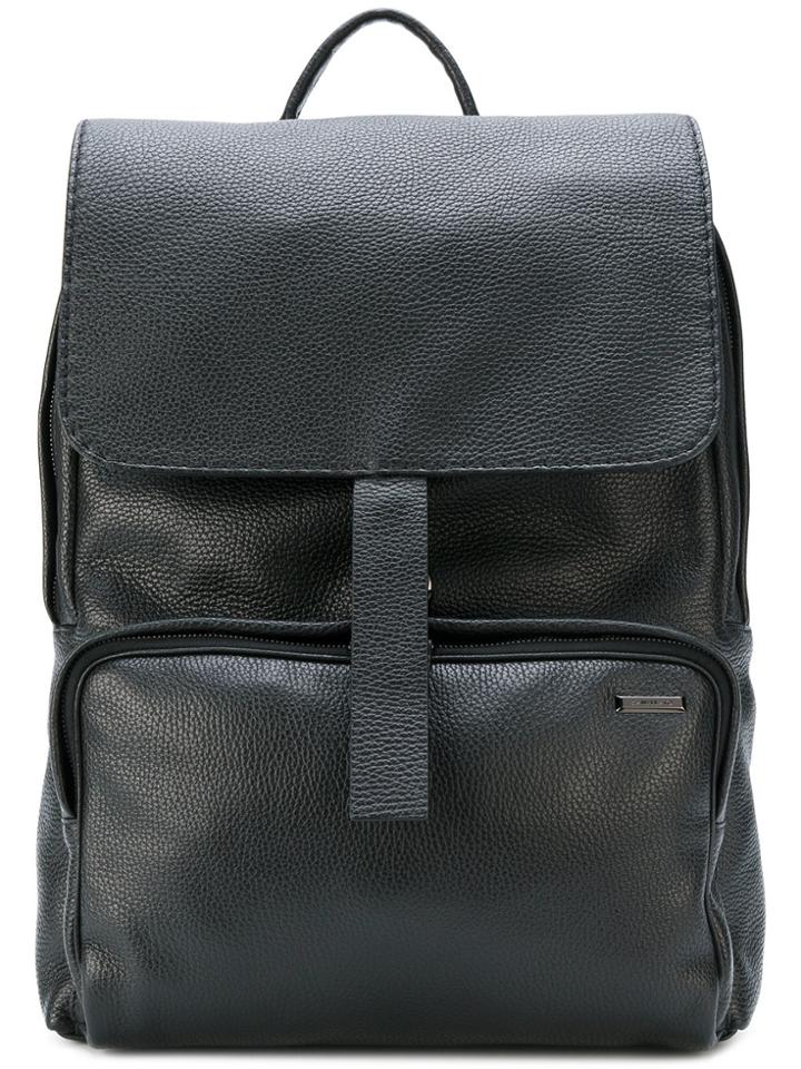Zanellato Large Leather Backpack - Black