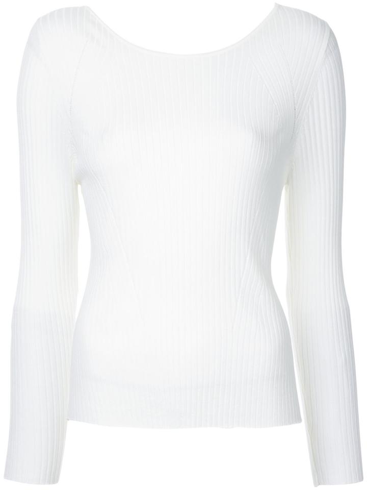 Torrazzo Donna - Ribbed Back Twist Jumper - Women - Cotton - One Size, White, Cotton