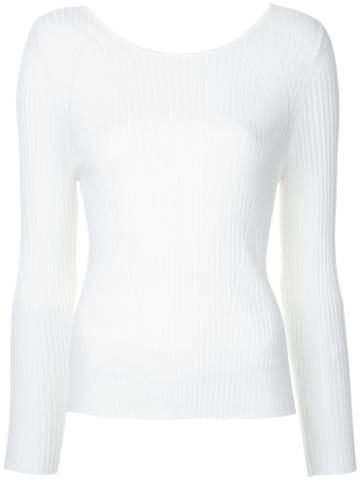 Torrazzo Donna - Ribbed Back Twist Jumper - Women - Cotton - One Size, White, Cotton