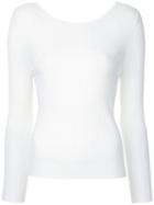 Torrazzo Donna - Ribbed Back Twist Jumper - Women - Cotton - One Size, White, Cotton