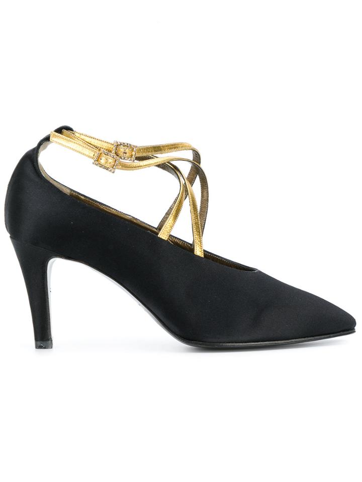 Yves Saint Laurent Vintage Pointed Booties - Black