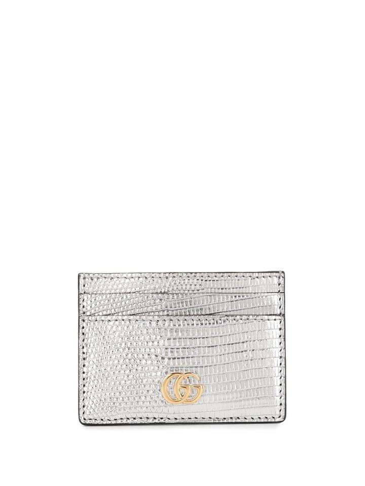 Gucci Metallic Card Case - Silver