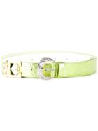 Mikio Sakabe Textured Buckle Belt, Women's, Size: 110, Green, Synthetic Resin