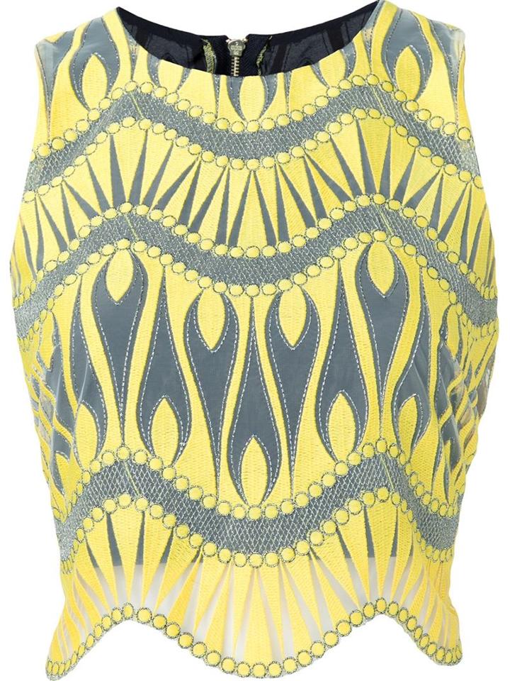 Nicole Miller Jacquard Crop Top