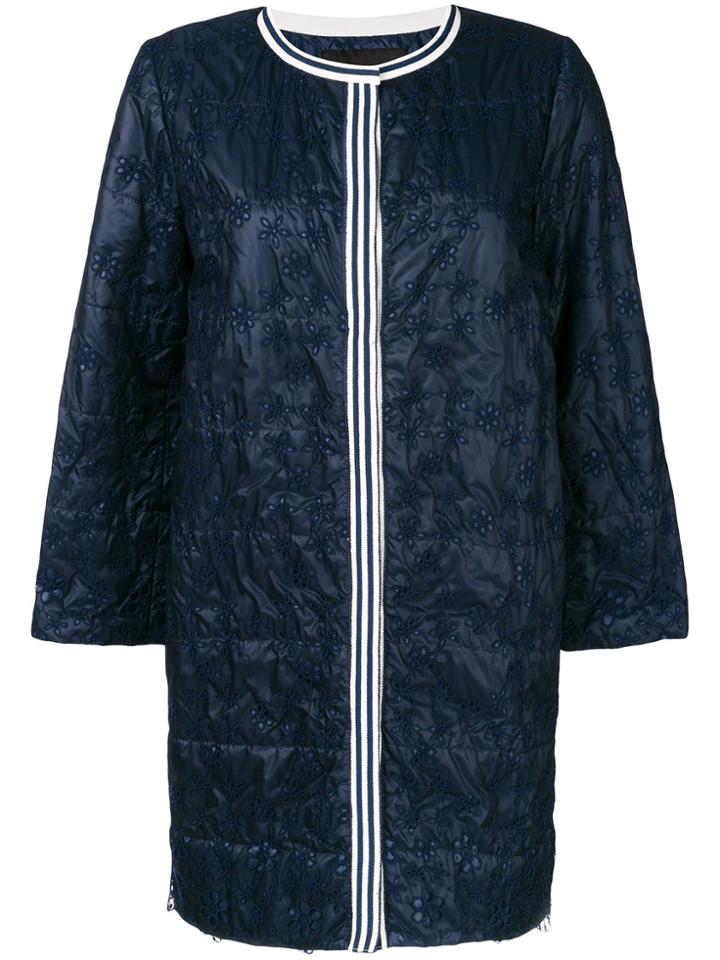 Ermanno Ermanno Embroidered Coat - Blue