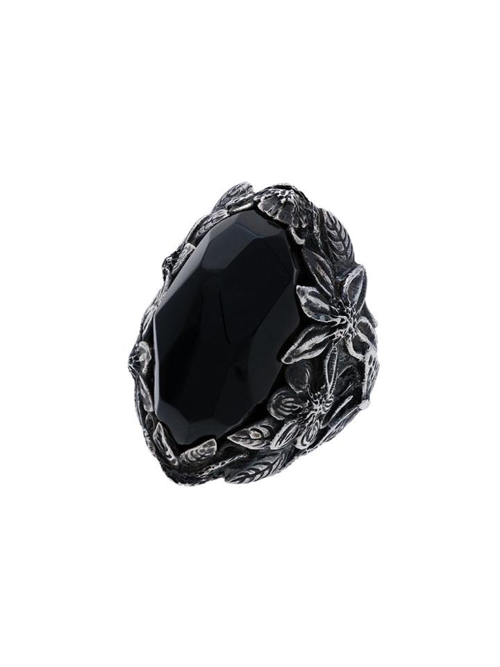 Lyly Erlandsson Silver And Black Resin Winter Ring - Silver/black