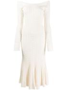 Alexander Mcqueen Cable Knit Dress - White