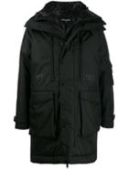 Dsquared2 Oversized Parka Coat - Black
