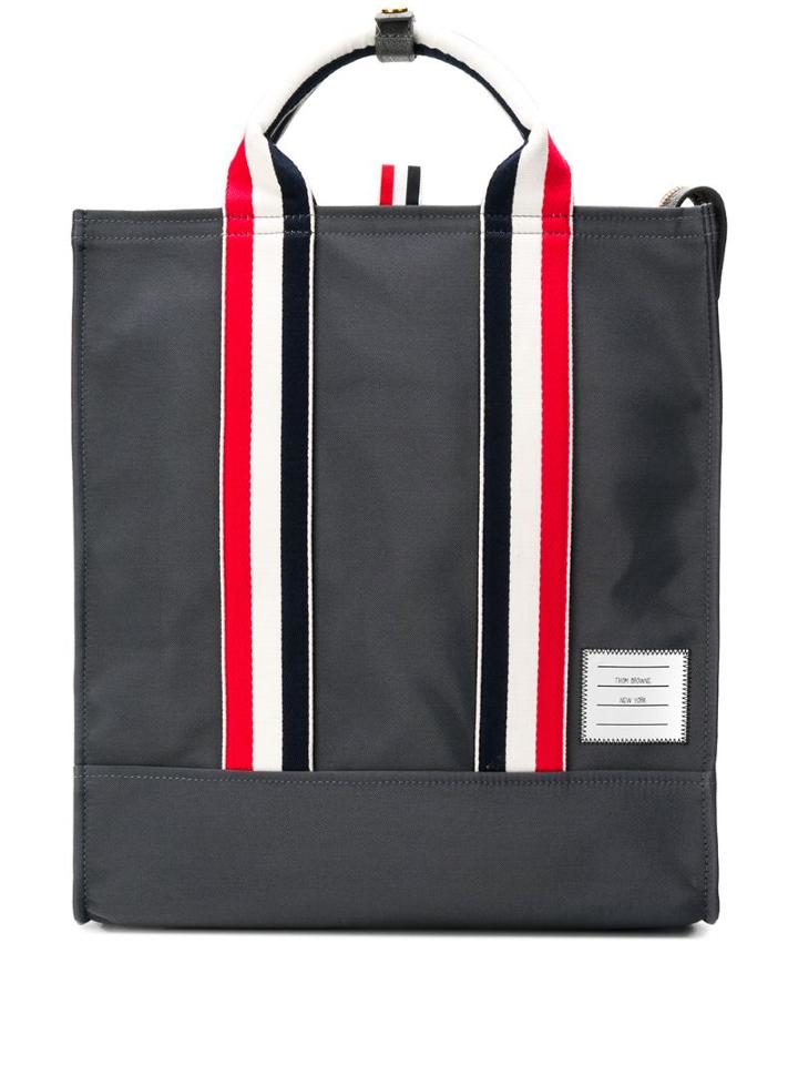 Thom Browne Nylon Zipped Tote Bag - Grey