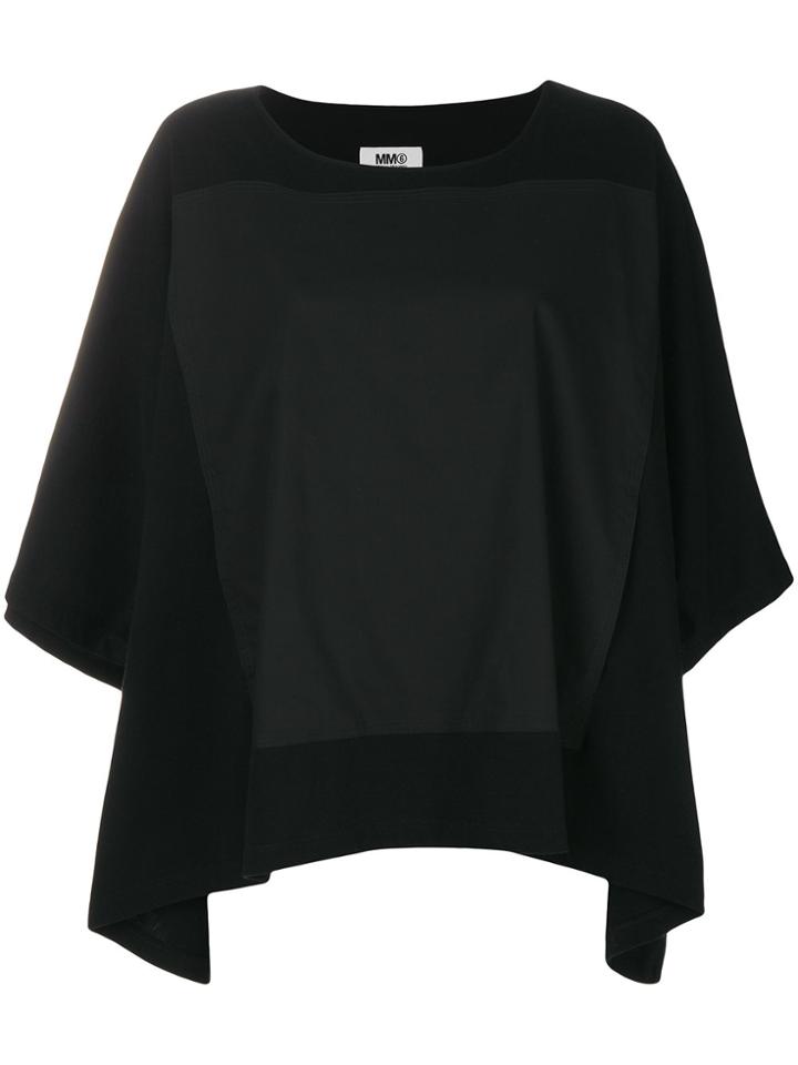 Mm6 Maison Margiela Flared Asymmetric Top - Black
