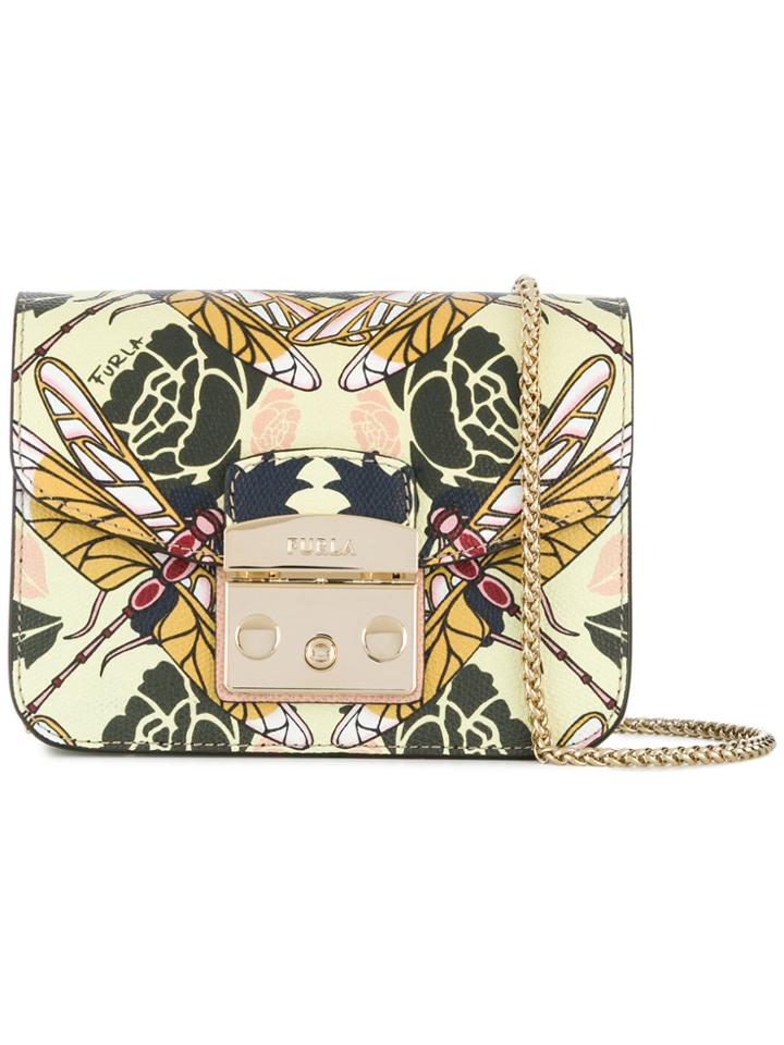 Furla Metropolis Dragonfly Print Shoulder Bag - Yellow & Orange