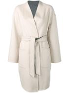 Pinko Belted Single-breasted Coat - Neutrals