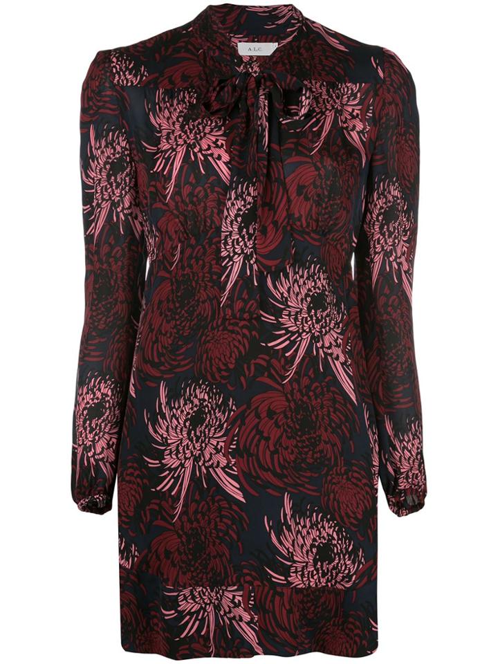 A.l.c. Floral Pussy-bow Mini-dress - Multicolour
