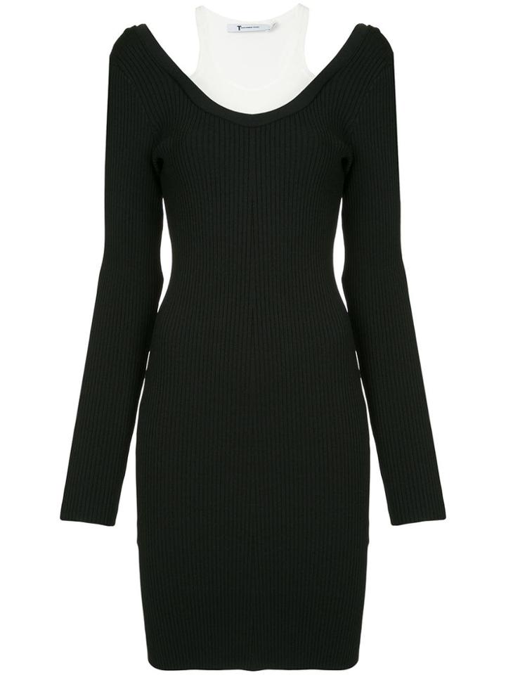 T By Alexander Wang Bi-layer Mini Dress - Black