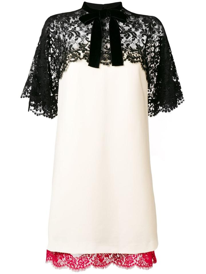 Gucci Lace Panels Short Dress - Nude & Neutrals