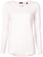 Atm Anthony Thomas Melillo Destroyed Long Sleeve Tee - Pink & Purple
