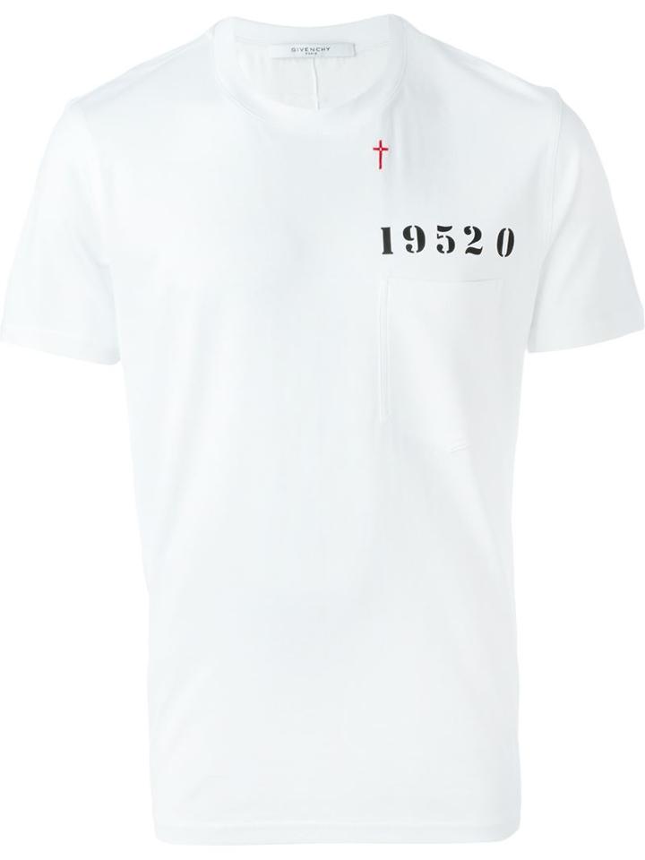 Givenchy Number Print T-shirt, Men's, Size: Xs, White, Cotton/polyester