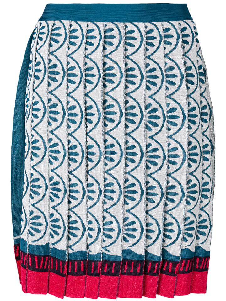 Mary Katrantzou Pleated Jacquard Skirt - Multicolour